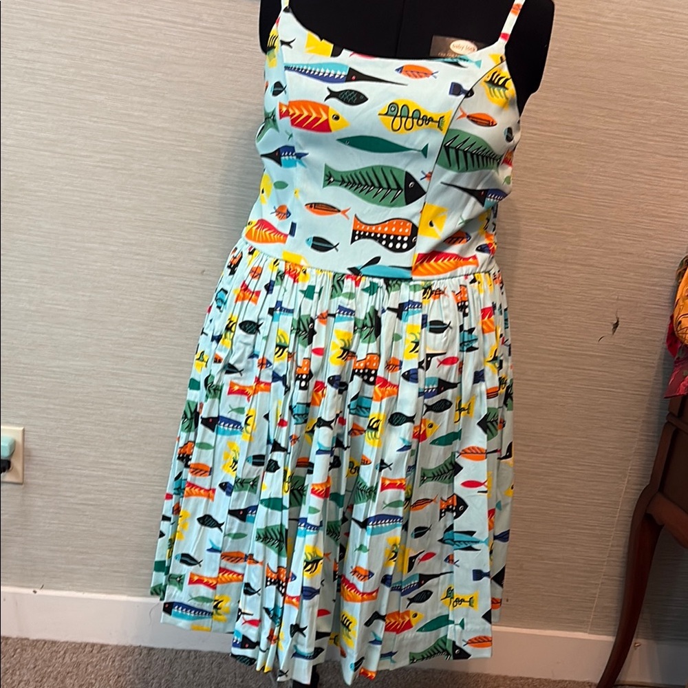NWT PUG Charles Phoenix Jenny Dress in Deep Sea Dive print